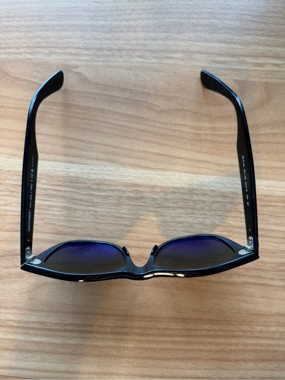 Ray-Ban Black Frame Green Lens Sunglasses with Brown Case